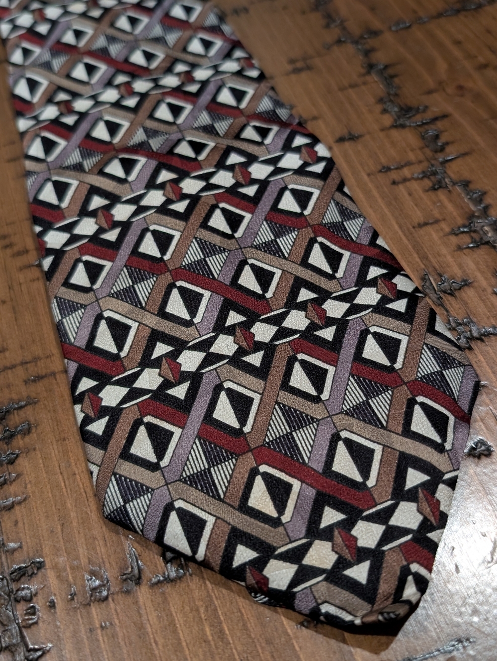 VTG- Givenchy 100% Silk Abstract Patterned Tie